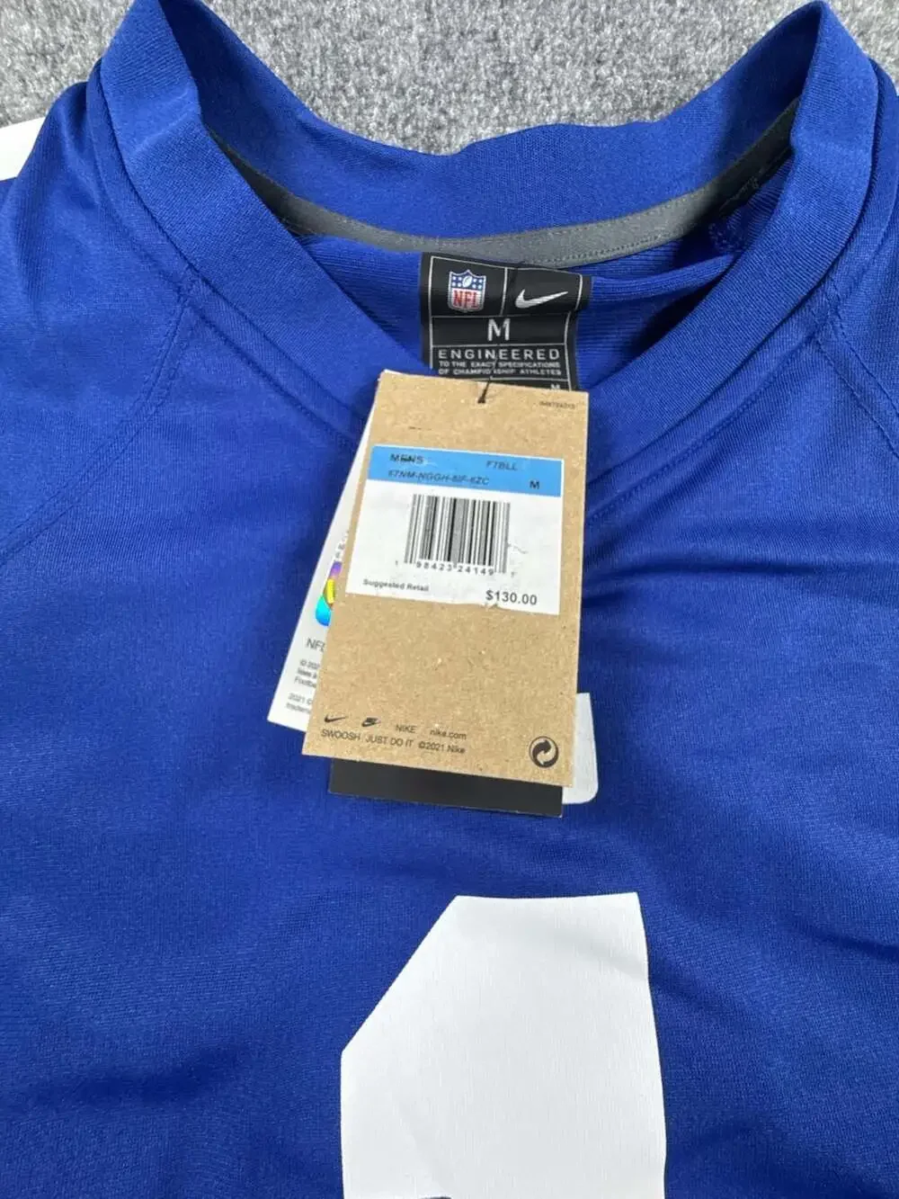 Nike Malik Nabers New York Giants #1 Royal Blue Football Jersey Medium NWT